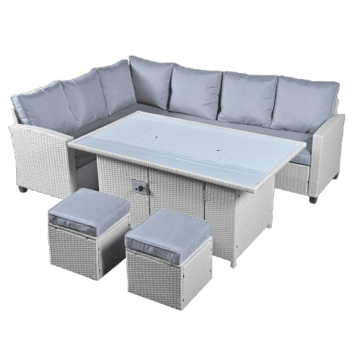 5060832774826_Juniper 8 Seat Corner Gas Firepit Rattan Dining Set - Light Grey (1)