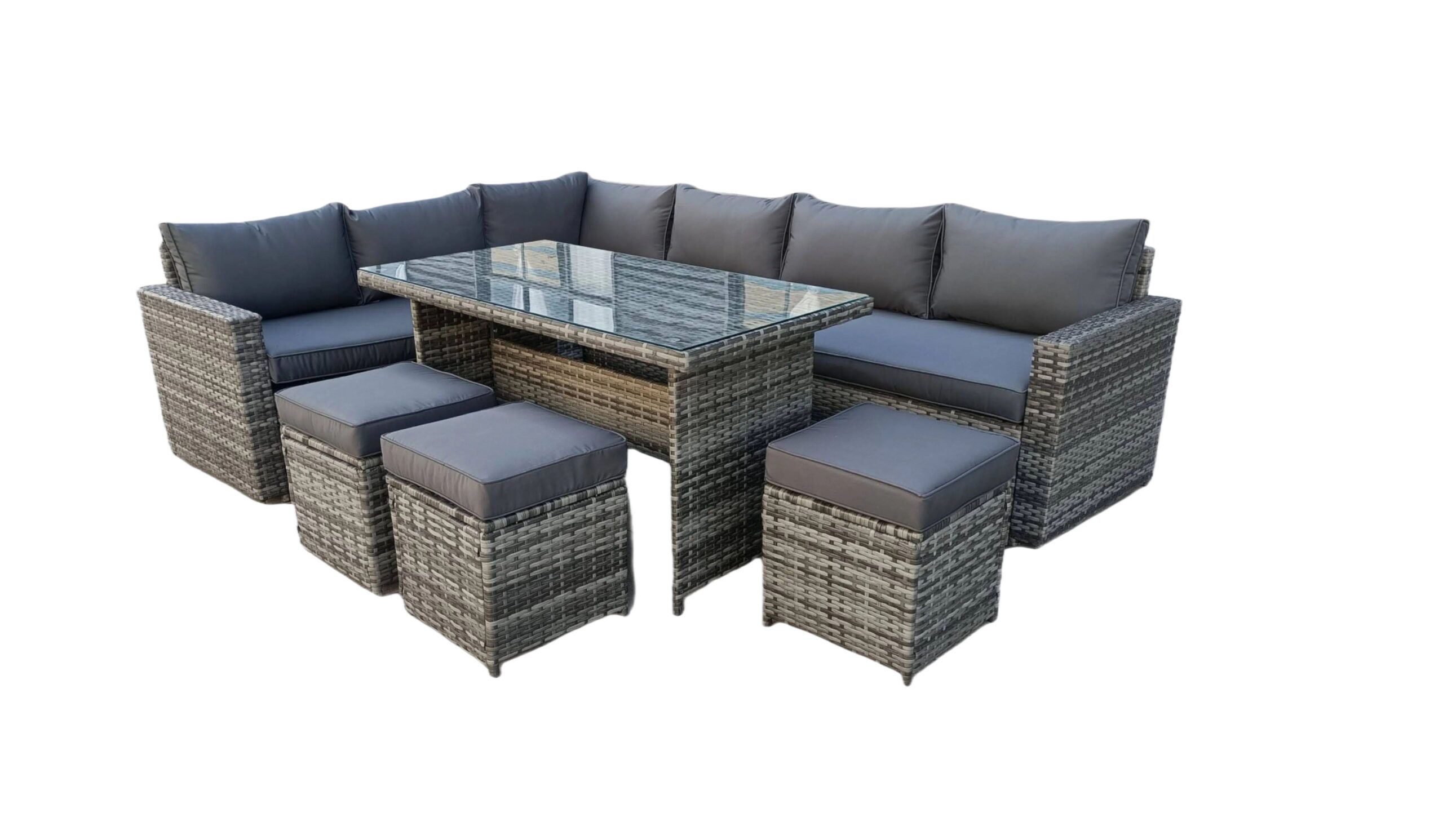 5060832774918_Rowan Grey 9 Seat Corner Rattan Dining Set - Fixed Table (1)