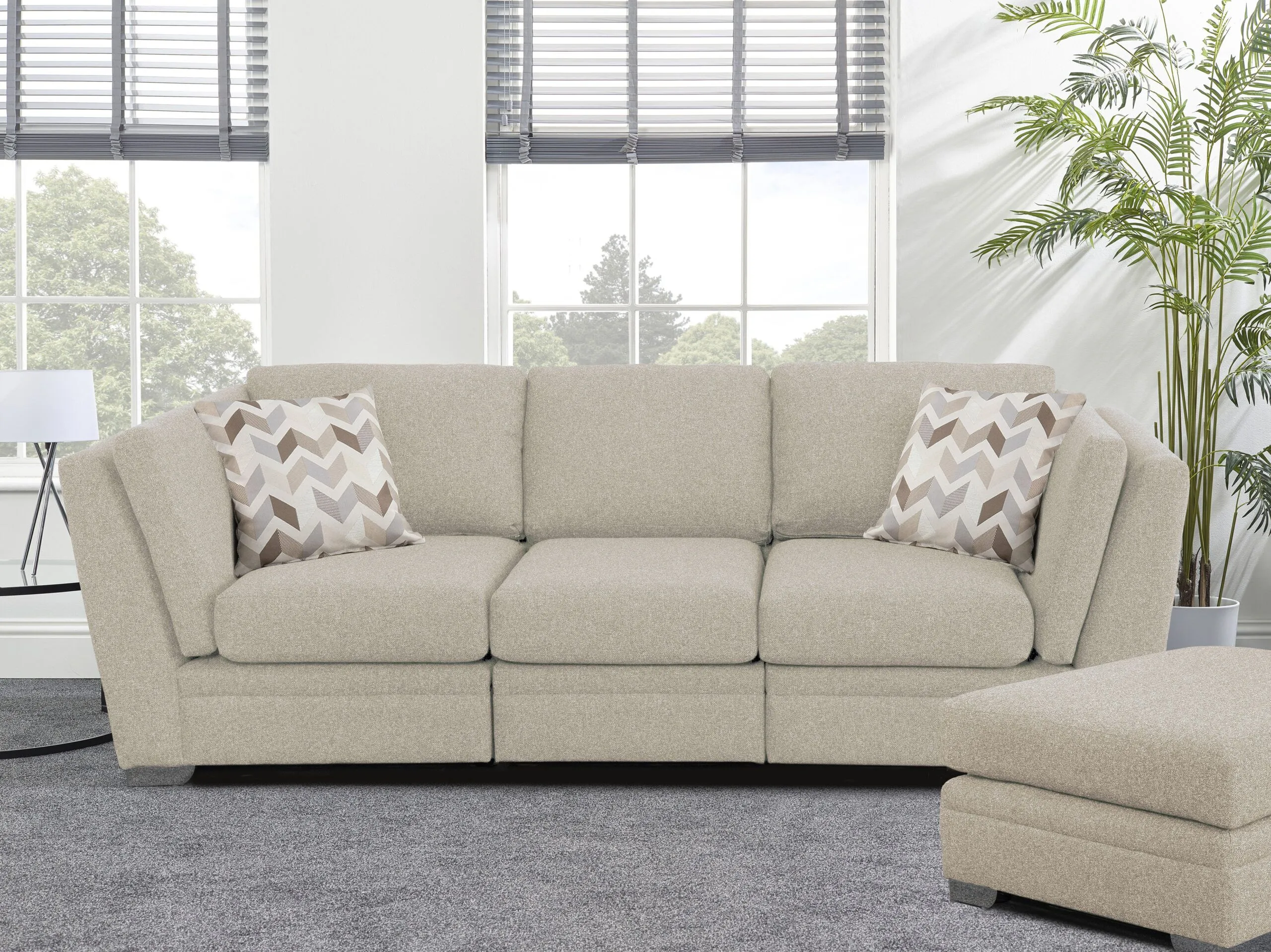California 3 seater Ashley Oatmeal
