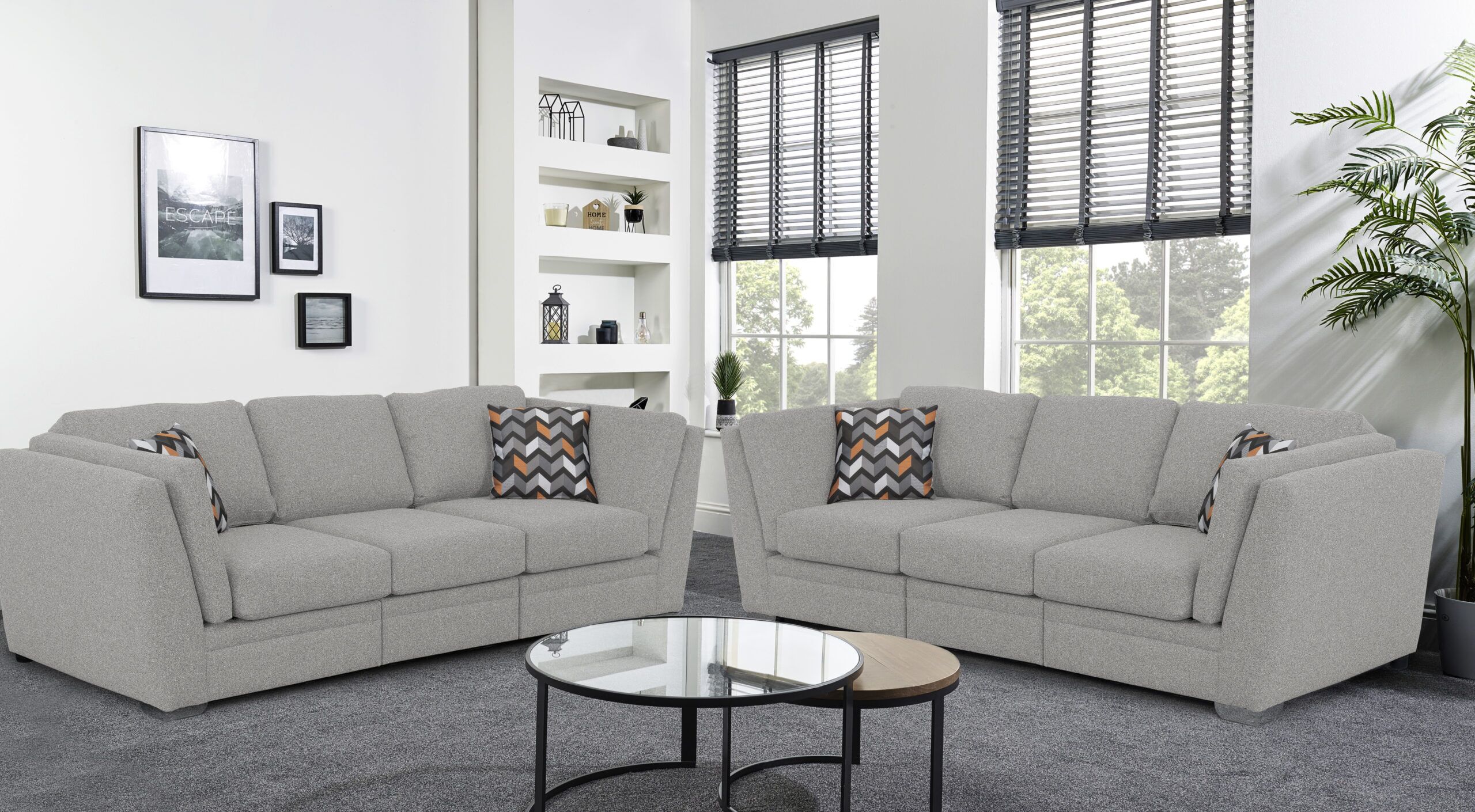 California 3+3 seater Ashley Silver