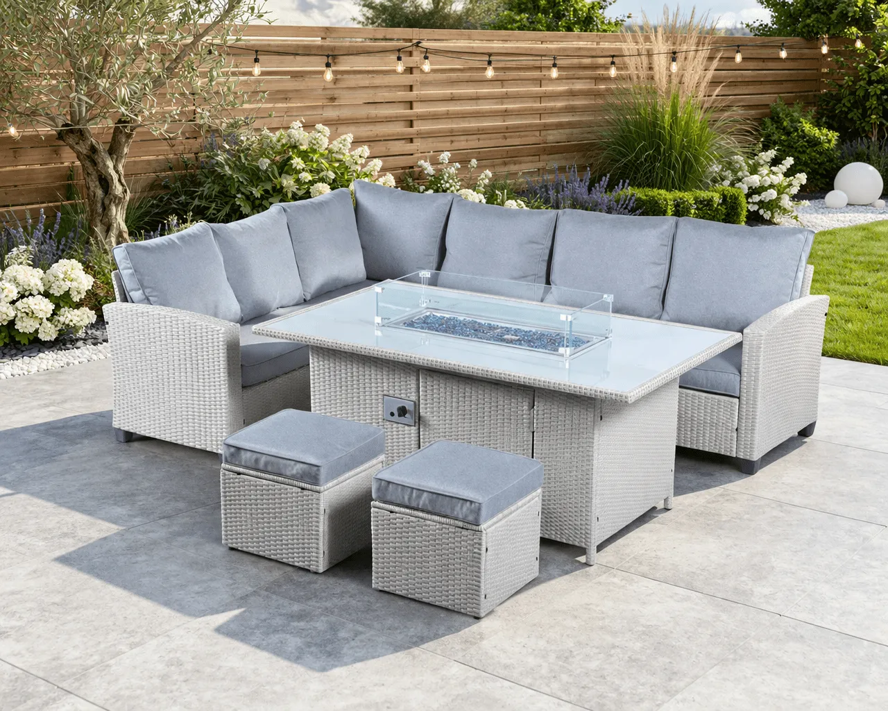 5060832774826_Juniper 8 Seat Corner Gas Firepit Rattan Dining Set - Light Grey (2)