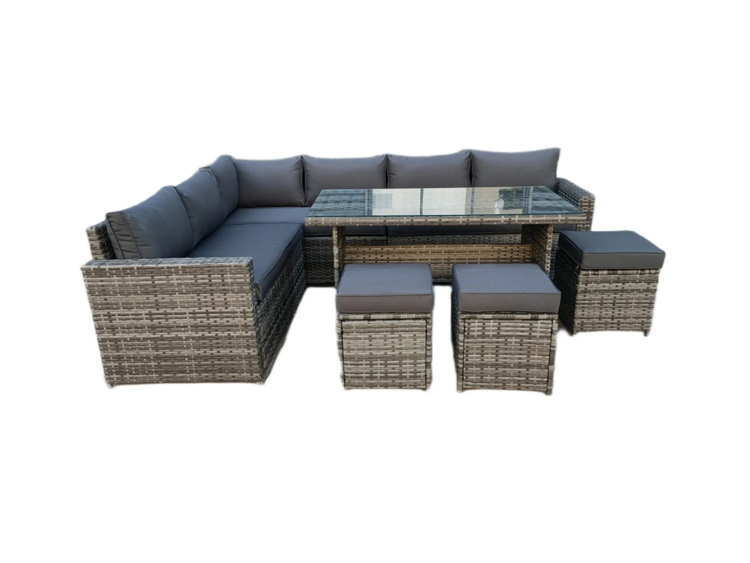 5060832774918_Rowan Grey 9 Seat Corner Rattan Dining Set - Fixed Table (