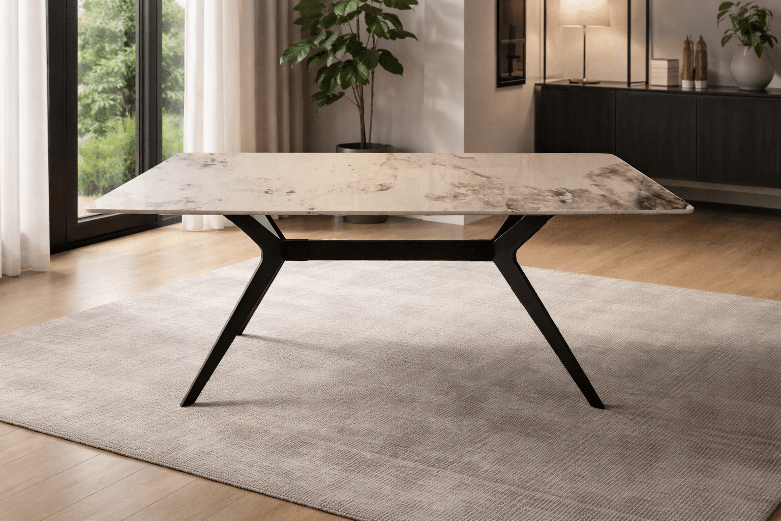 5060832774994_Magnolia Marble Top Rectangular Dining Table (1)