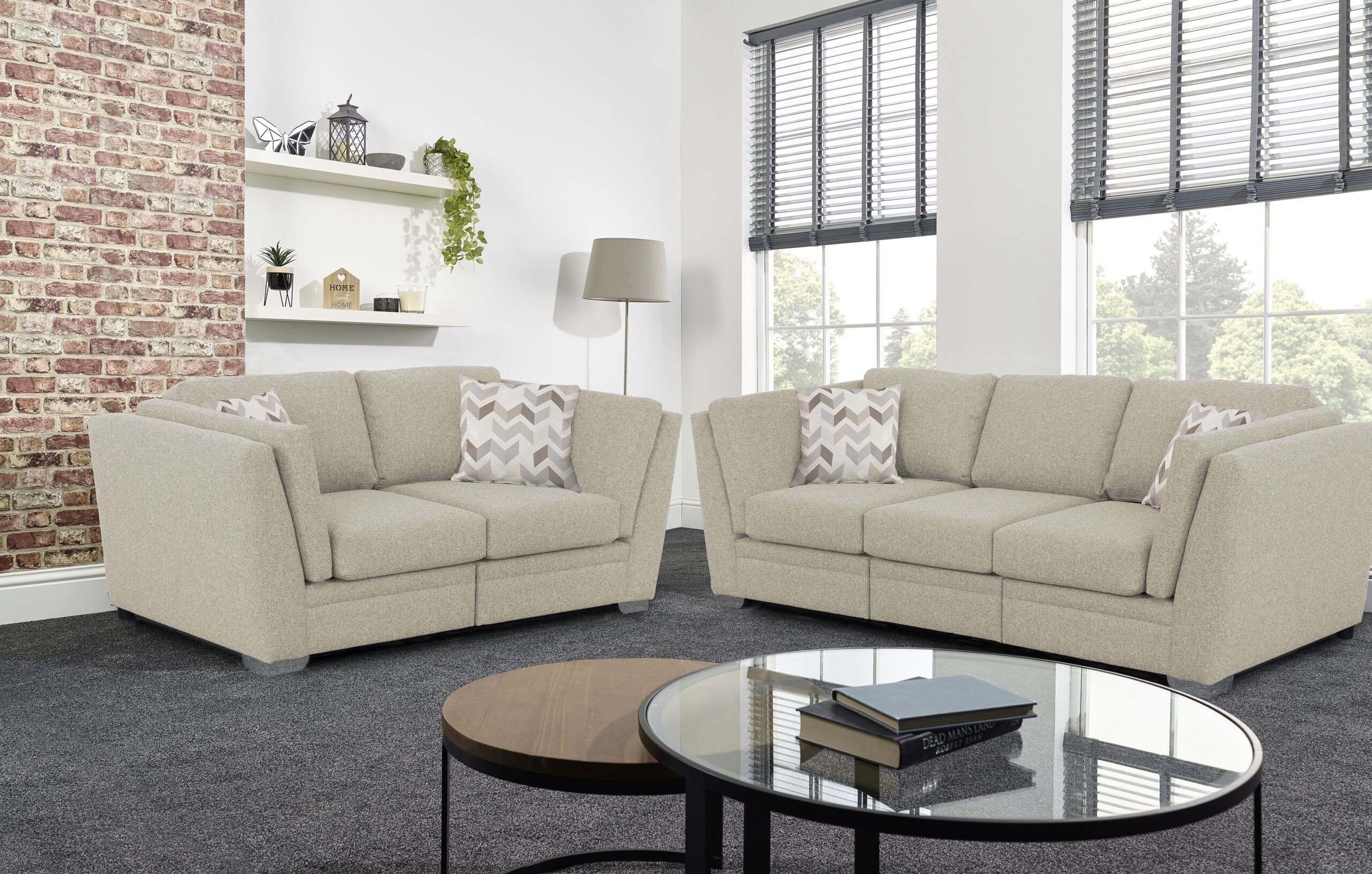 California 3+2 seater Ashley Oatmeal