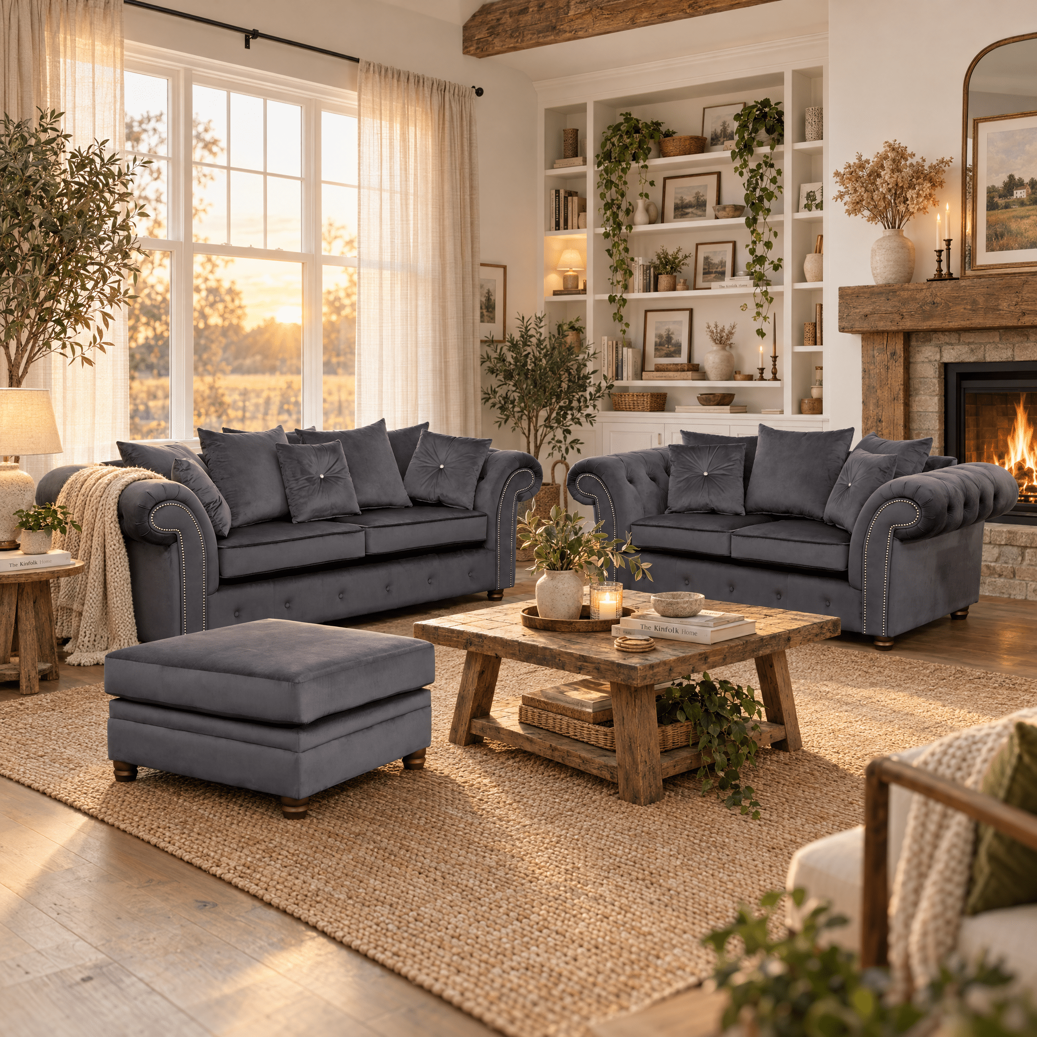 Belmont 3+2+Stool set