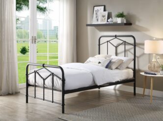 Axton Black Metal Single Bed Frame