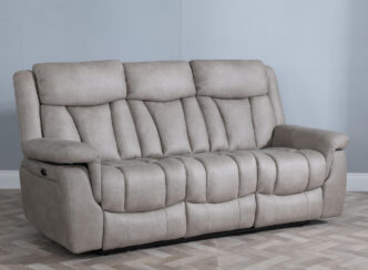 Pickford Leather Look Fabric 3 Seater Electric Recliner Sofa