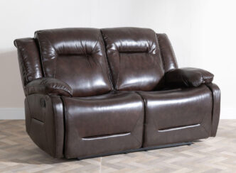 Adell Dark Brown Leather 2 Seater Sofa
