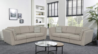California 3 Seater and 3 Seater Sofas with Footstool