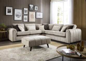 Glamour Large Corner Sofa with Footstool