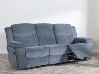 Torino Grey Fabric 3 Seater Recliner Sofa