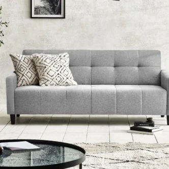 Alfie 3 Seater Grey Linen Storage Sofabed