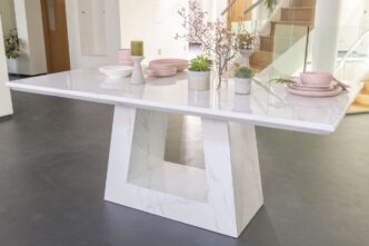 Rio White Marble Dining Table