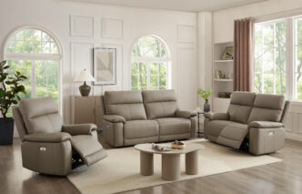 Brooklyn Leather 3 Seater & 2 Seater Electric Recliners