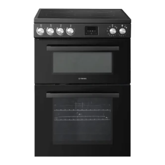 Teknix TKED64B Ceramic Cooker Double Oven 60cm - Black