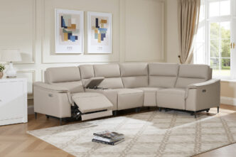 Naples 2CW1 Leather Electric Recliner Corner Sofa