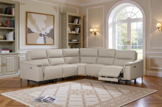Naples 2W2 Leather Electric Recliner Corner Sofa