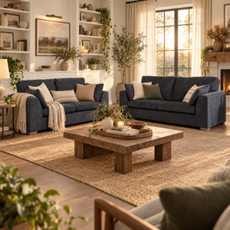 Finch 3 & 2 Seater Sofas Charcoal