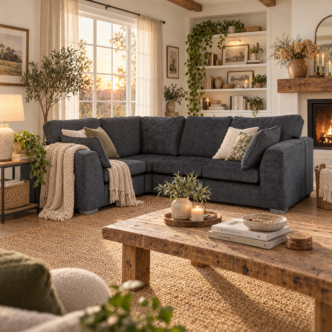 Finch Small Corner Sofa Charcoal - Left Handed