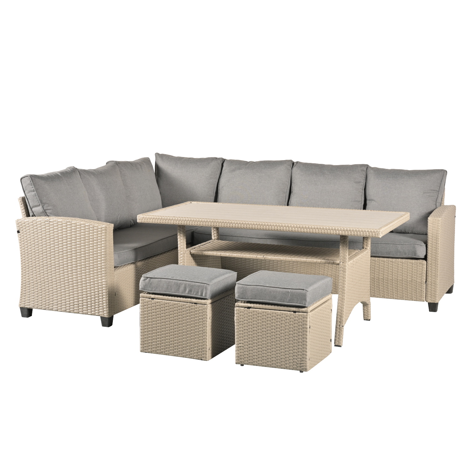 5060832774871_Birchwood 8 Seat Rattan Corner Sofa Dining Set - Light Grey (1)