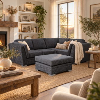 Joshua Small Corner Sofa with Footstool - Right-Handed