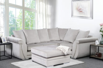 Kingfisher Small Corner Sofa with Footstool - Mink - Right Handed