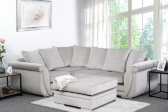 Kingfisher Small Corner Sofa with Footstool - Mink - Left Handed