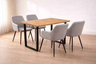 Oakridge Dining Table with Industrial Black Legs