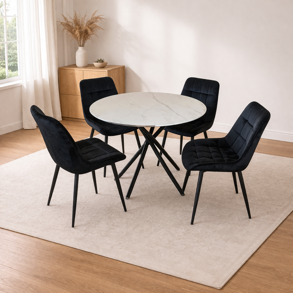 Wisteria Table with Bracken Chairs_Black