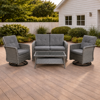 Mossdale 4 Seat Rattan Sofa Lounge Set