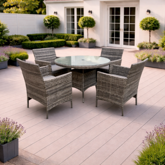 Aspen 5-Piece Rattan Wicker Relaxed Garden Dining Set