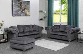 Belmont 3 & 2 Seater Sofas with Footstool Granite