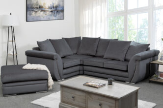 Kingfisher Small Corner Sofa with Footstool - Granite - Left Handed