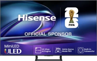 Hisense 55E8QTUK 55 inch Mini LED 4K Ultra HD 144Hz HDR Smart TV with Freely