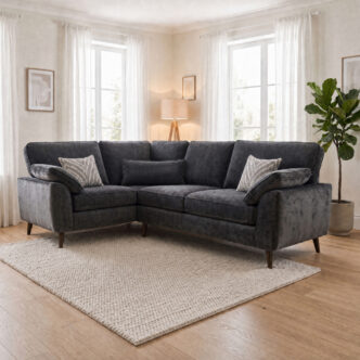 Deus 1C2 Corner Sofa - Battleship
