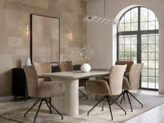 Arno Dining Table with 6 Kora Chairs Set
