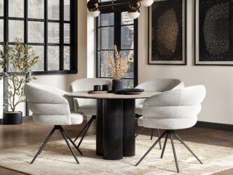 Tiber Dining Table Black with Eira Chairs Set of 4