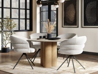 Tiber Dining Table Oak with Eira Chairs Set of 4