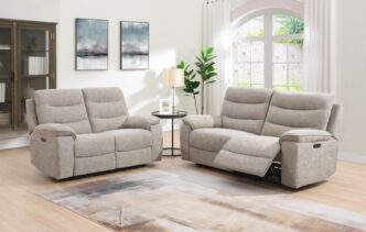 Newport 3 & 2 Seater Electric Recliner Sofas - Fawn