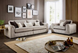 Glamour Stone 4 Seater Sofa with Love Chair
