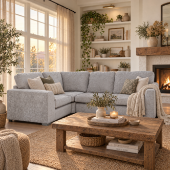Finch Small Corner Sofa Shark - Left Handed